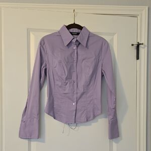 Express Lavender Button-Down Shirt. Size 3/4 Juniors
